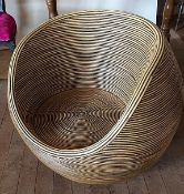 1 x Weave Chair - Diameter: 75cm, Height: 73cm - No Cushion, Sold As Seen - Ref: NDE062 - CL122 -