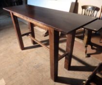 1 x Tall, Sturdy Rectangular Solid Wood Dining Table - Recently Taken From A Bar & Restaurant