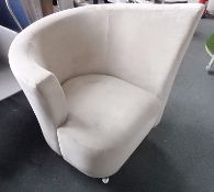 1 x Bespoke Handcrafted Chair - Expertly Upholstered In A Rich Cream Chenille - British Made -