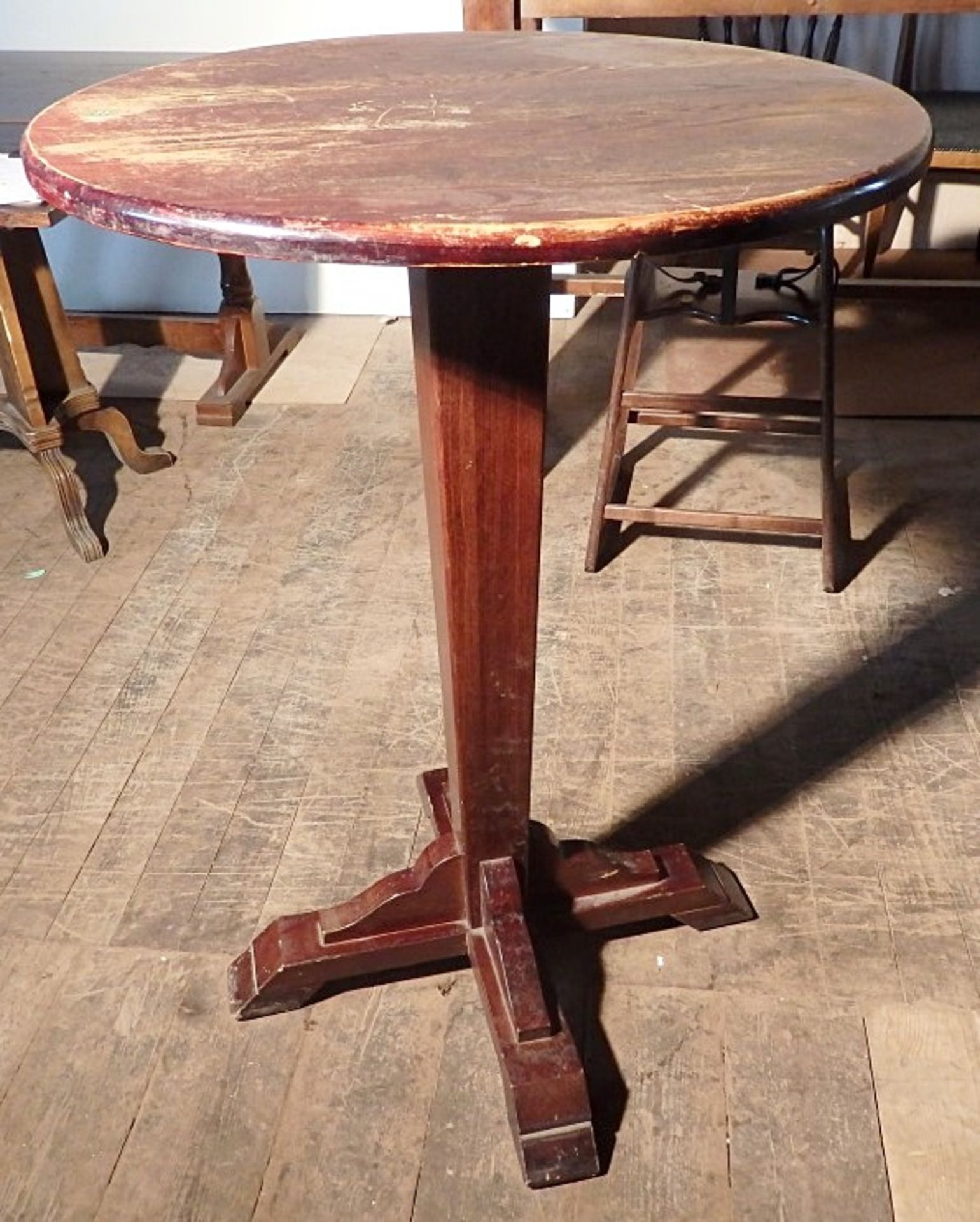 4 x Round Solid Wood Bistro Tables - All Recently Taken From A Bar & Restaurant Environment -