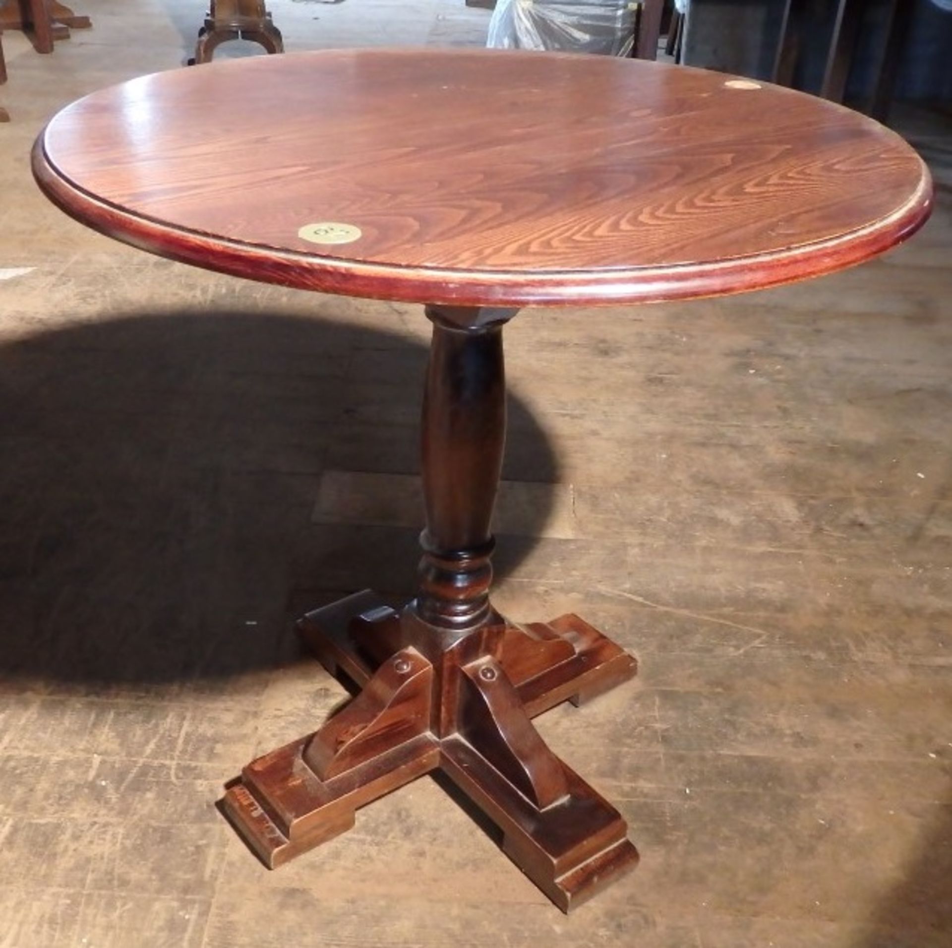 1 x Round Solid Wood Bistro Table - Recently Taken From A Bar & Restaurant Environment - Dimensions: - Image 5 of 5