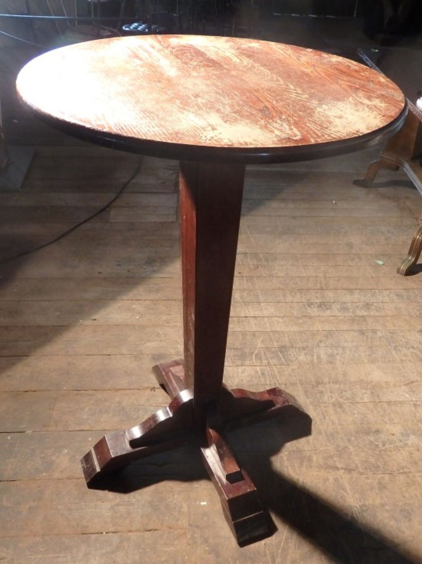 4 x Round Solid Wood Bistro Tables - All Recently Taken From A Bar & Restaurant Environment - - Image 2 of 4