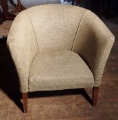 4 x Upholstered Curved Tub Chairs - All Recently Taken From A Bar & Restaurant Environment -