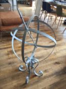 1 x Metal Rustic Armillary Sphere - Floorstanding - Dimensions: Height 92cm x Diameter Approx 52cm -