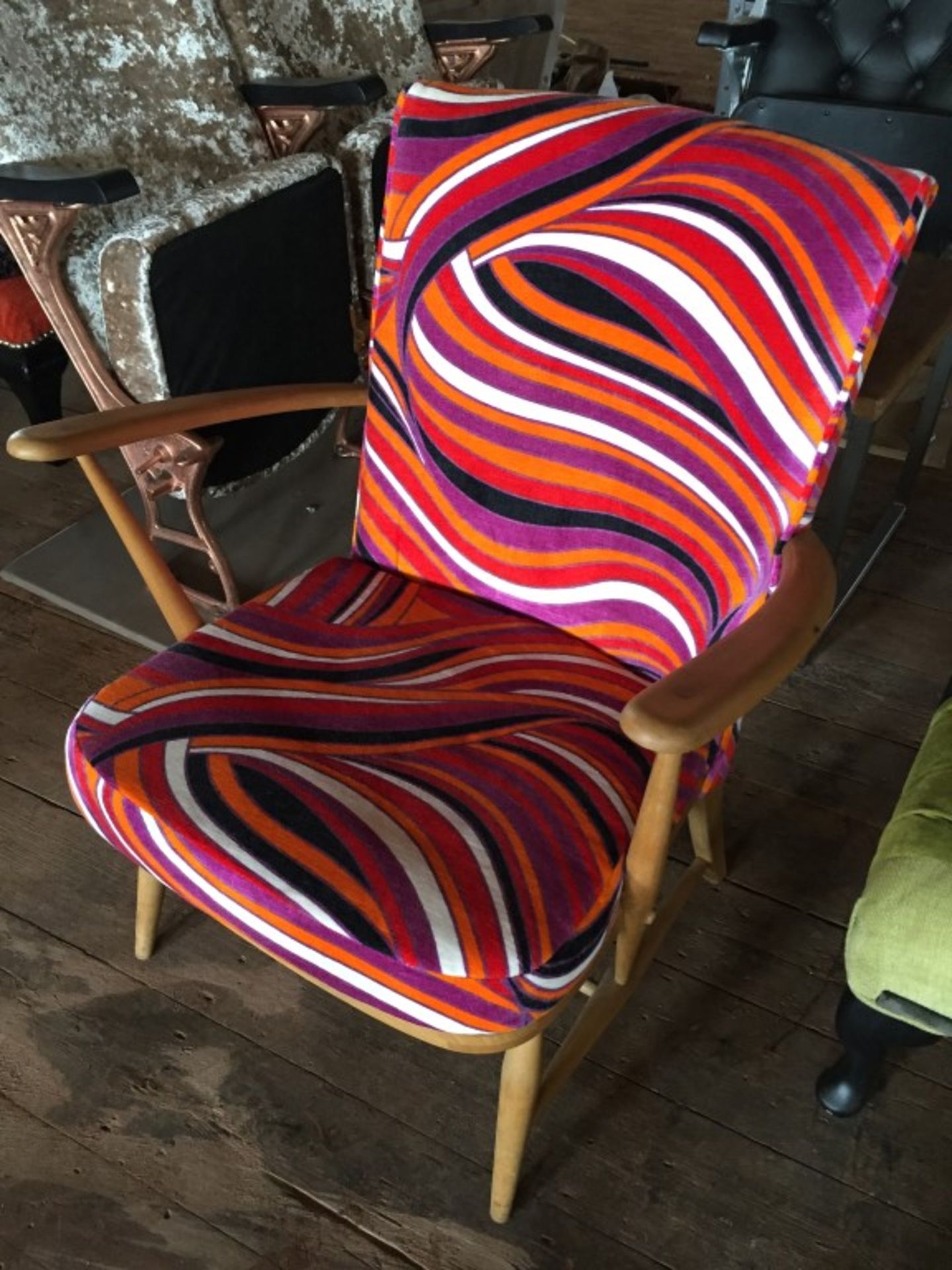 1 x Stunning Vintage G-Plan Chair - Expertly Reupholstered In Luxury Fabric By Professional