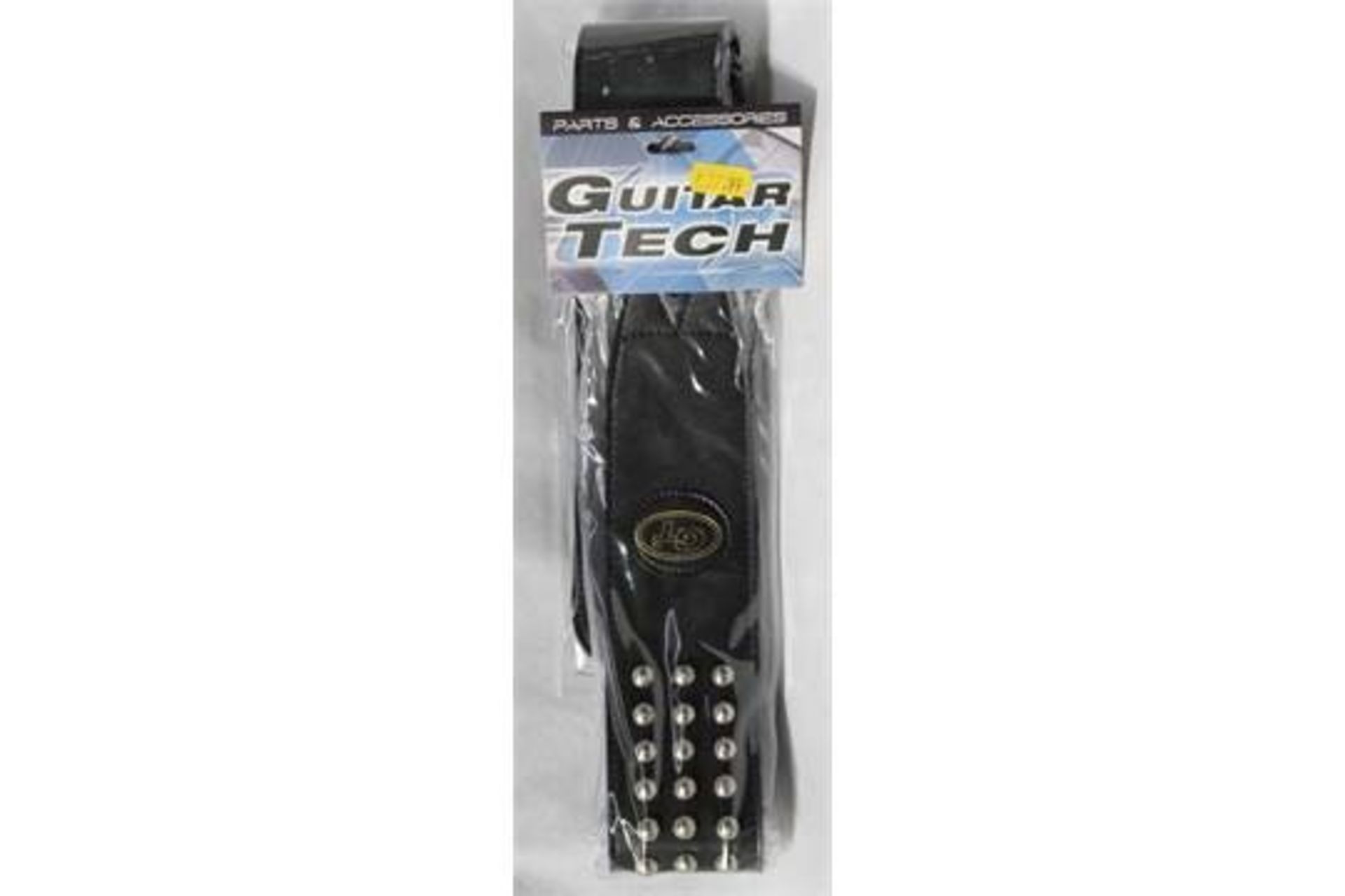 1 x Guitar Tech Leather Studded Guitar Strap - New in Packet - CL020 - Ref Pro173 - Location: Altrin