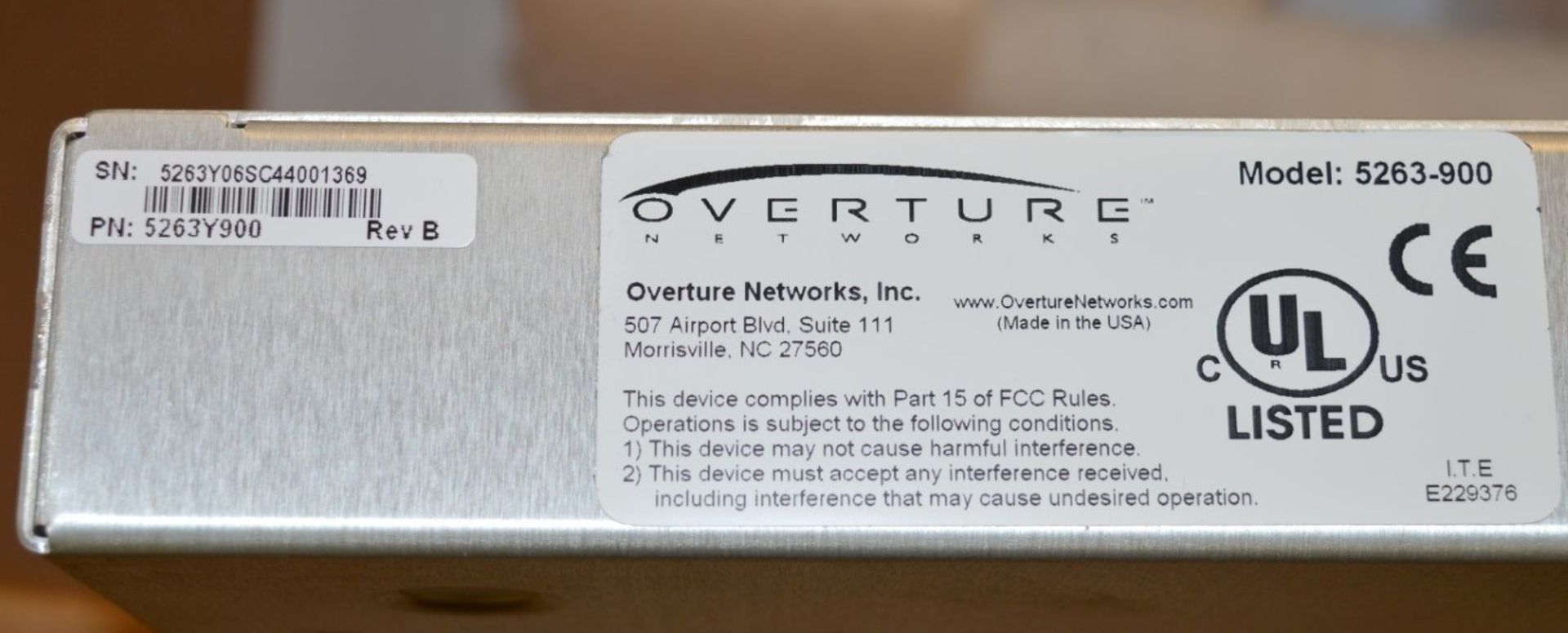 1 x Overture Networks ISG 180 Carrier Ethernet Over T1/E1 Edge - Model 5262-930A - Brand New and Box - Image 4 of 11