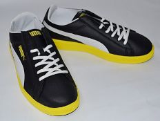 1 x Pair Of PUMA "Archive Lite Lo Ripstop" Trainers - Adult Size: UK 9 - Colour: Black / Yellow -