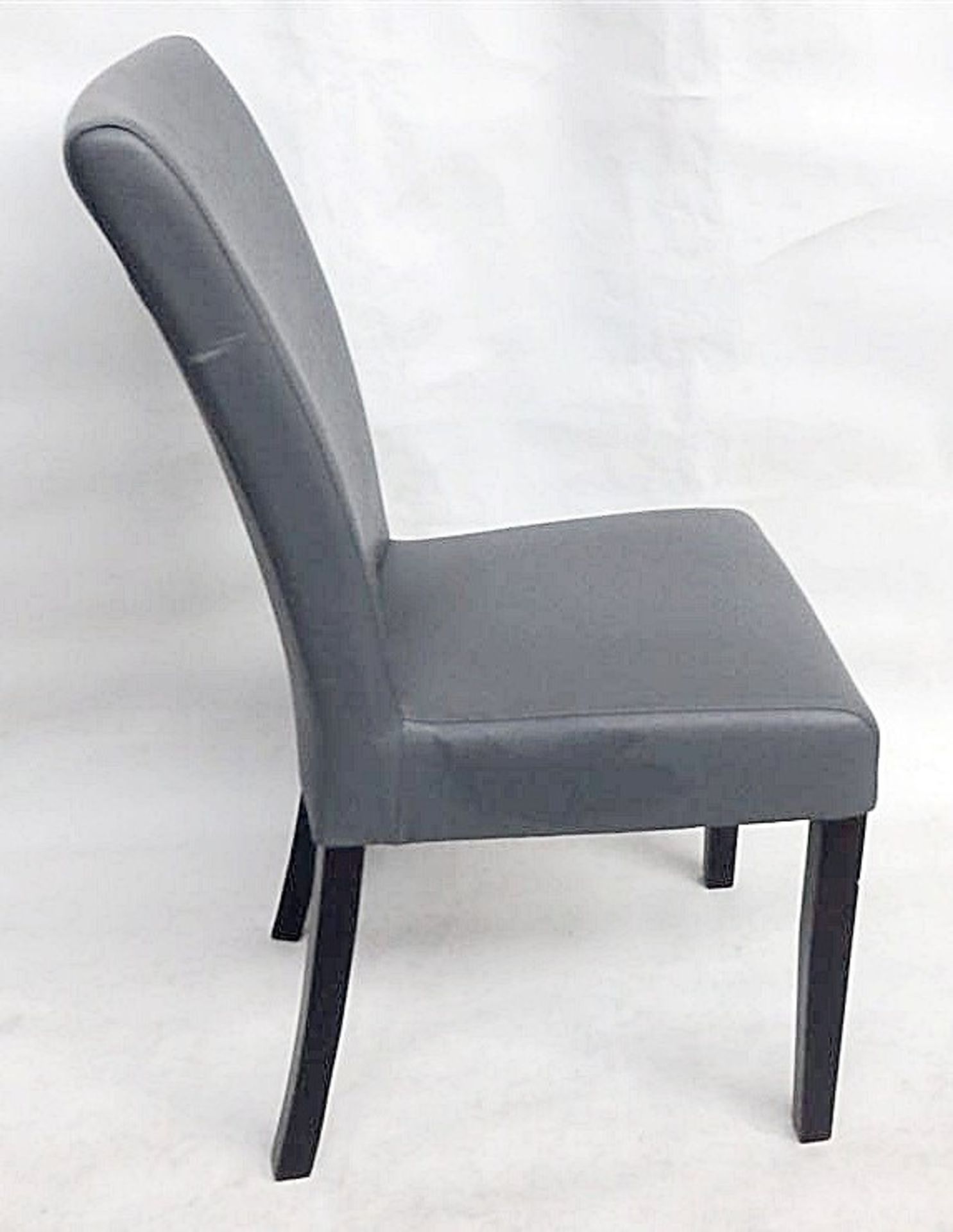 1 x Soft Grey Leather Chair - Handcrafted & Upholstered By British Craftsmen - Dimensions: W44 x D47 - Image 8 of 12