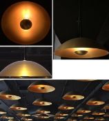 12 x Brass Effect Suspended Ceiling Light Pendant - High Quality Light Fittings With Metal Construct