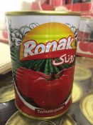 480 x Tins of Ronak Tomato Paste - Includes 20 x Cases of 24 x Tins of 400gr Tomato Paste - Expiry