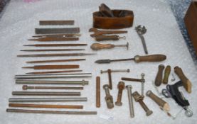 1 x Assorted Lot of Vintage Tools, Files, Rods and More - Includes More Than 30 Pieces Including Vin