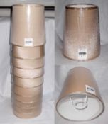 10 x DESIGNER TAPERED CYLINDER LIGHT SHADES By Chelsom - CL043 – Each Features A Silky Fabric In A L