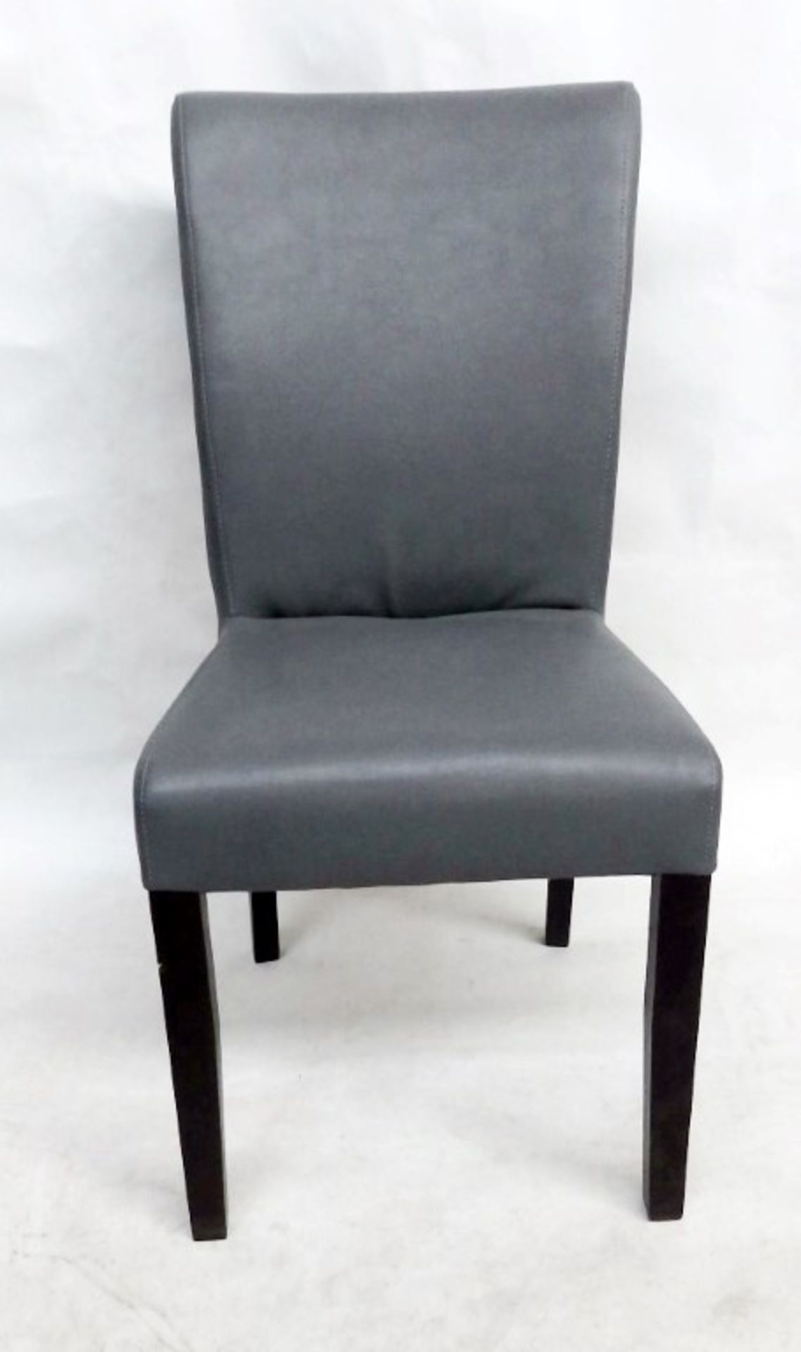 1 x Soft Grey Leather Chair - Handcrafted & Upholstered By British Craftsmen - Dimensions: W44 x D47 - Image 10 of 12