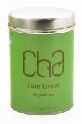 12 x Tins of CHA Organic Tea - PURE GREEN - 100% Natural and Organic - Includes 12 Tins of 25 Round