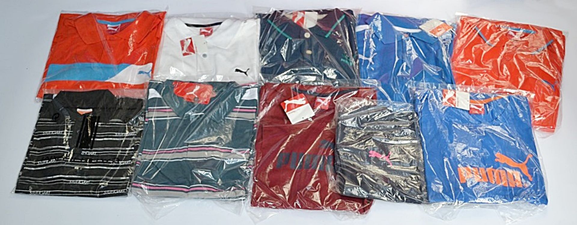 10 x Assorted PUMA Branded T-Shirts & Vests - Various Sizes: Mostly Adult Large - New With Tags -