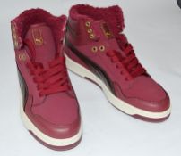 1 x Pair Of PUMA "Rebound Mid FS 4 Winter" Mens Trainers - Adult Size: 9 - Colour: Maroon -