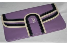 10 x Red or Dead Retro Style "Tauri" Clutch Handbags in Purple With Buckle Down Fasteners - Faux