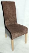 1 x Bespoke Highback Chair In A Rich Brown Chenile - Built And Upholstered By Professional British C