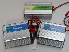 3 x DC to AC 300w Power Inverters - Brands Include Nikkia and Skytronic - With Cables - CL300 - Ref