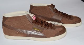 1 x Pair Of PUMA "Roma LP Hi Lodge" Mens Suede Trainers - Adult Size: UK 8 - Colour: Brown - CL155 -