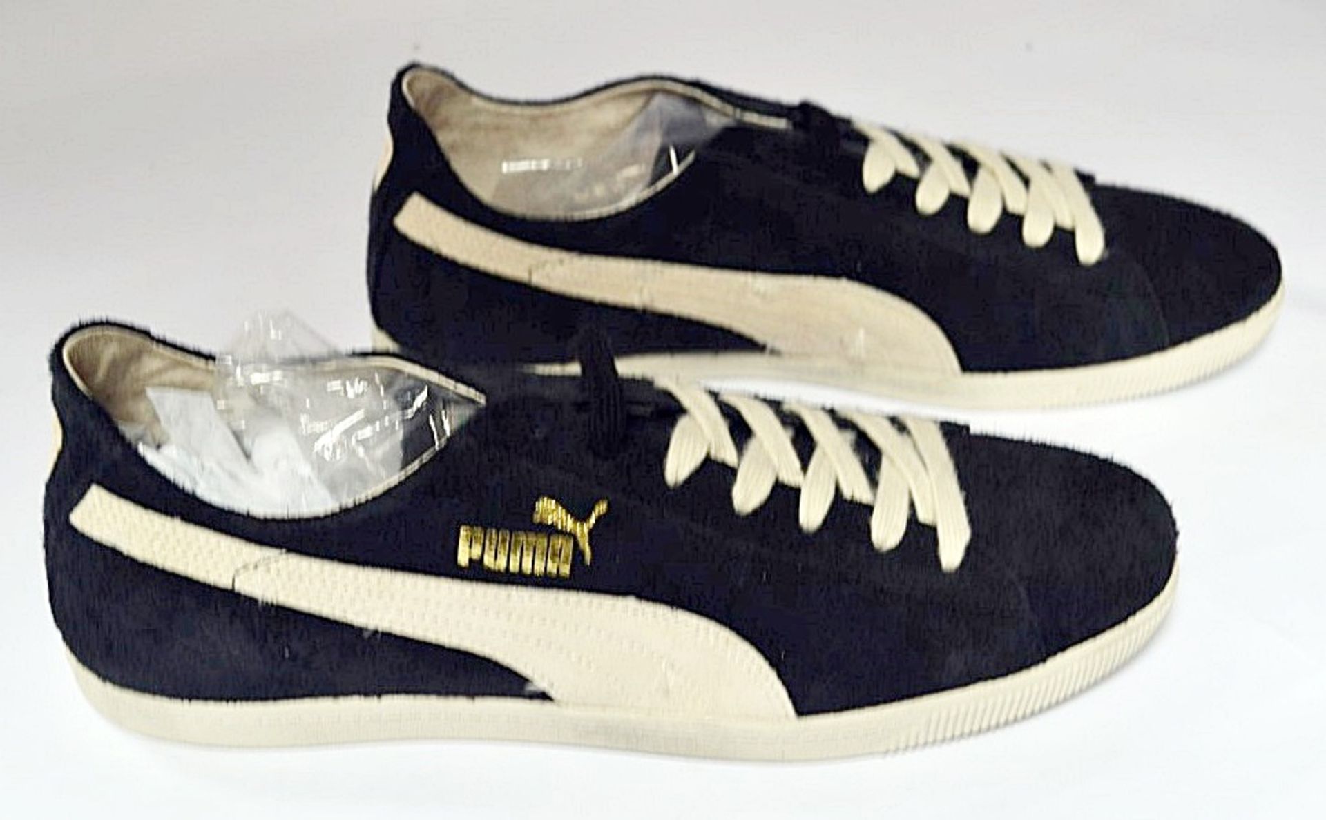 1 x Pair Of PUMA "Glyde Lo VTG" Mens Trainers - Size: Adult UK 9 1/2 - Colour: Black / Cream - CL155 - Image 3 of 6