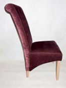 1 x Handcrafted High-back Dining Chair, Finished In A Rich Burgundy Chenille - Built & Upholstered B