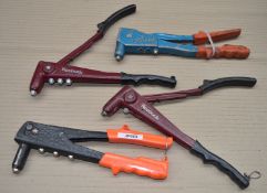 4 x Various Riveting Hand Tools - Brands Include Roebuck and Mixim - CL300 - Ref JP069 - Location: A