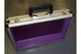 4 x Aluminium / Purple Perspex Storage Cases With Carry Handles and Locks - Keys Included - REF BB13
