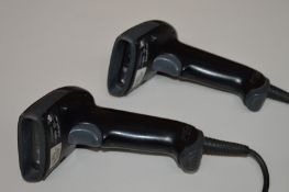 2 x Honeywell 3800g Adaptus 5.0 USB Black Barcode Scanners - CL300 - Ref JP023 - Location: Altrincha