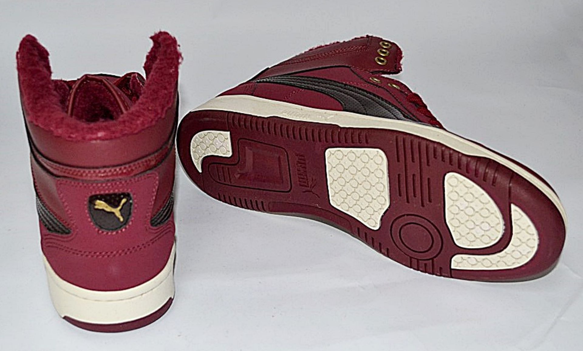 1 x Pair Of PUMA "Rebound Mid FS 4 Winter" Mens Trainers - Adult Size: 9 - Colour: Maroon - - Image 3 of 5