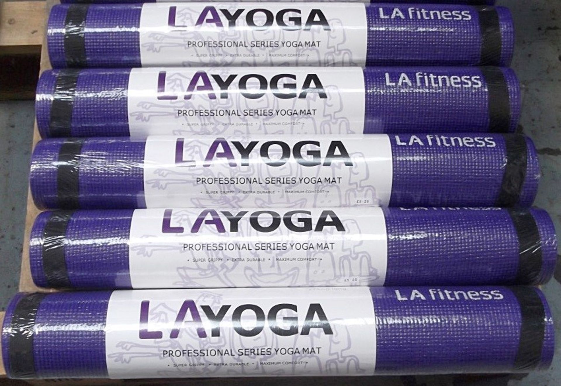 10 x LA Fitness Yoga Mats - Professional Series - 175cm Long - Extra Durable, Supper Grippy, With