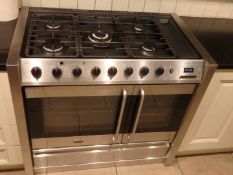 1 x Belling Platinum DB2 Range Cooker - Dual Fuel - 5 Ring Gas Burner and Electric Over - Modern