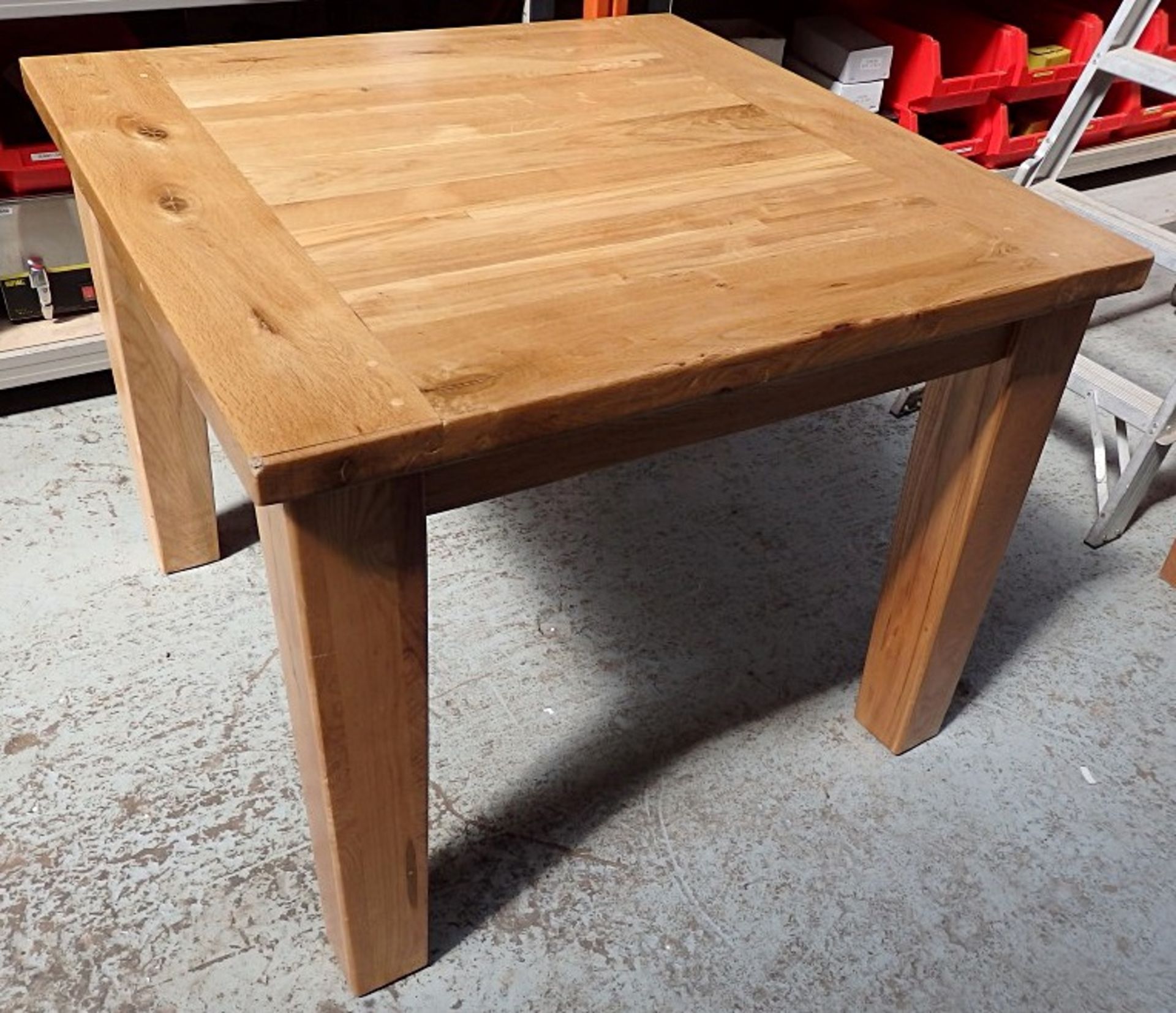 1 x Mark Webster Reclaimed Oak Table - Dimensions: W100 x H80 x D100cm - Prebuilt, Ex-display - Ref: