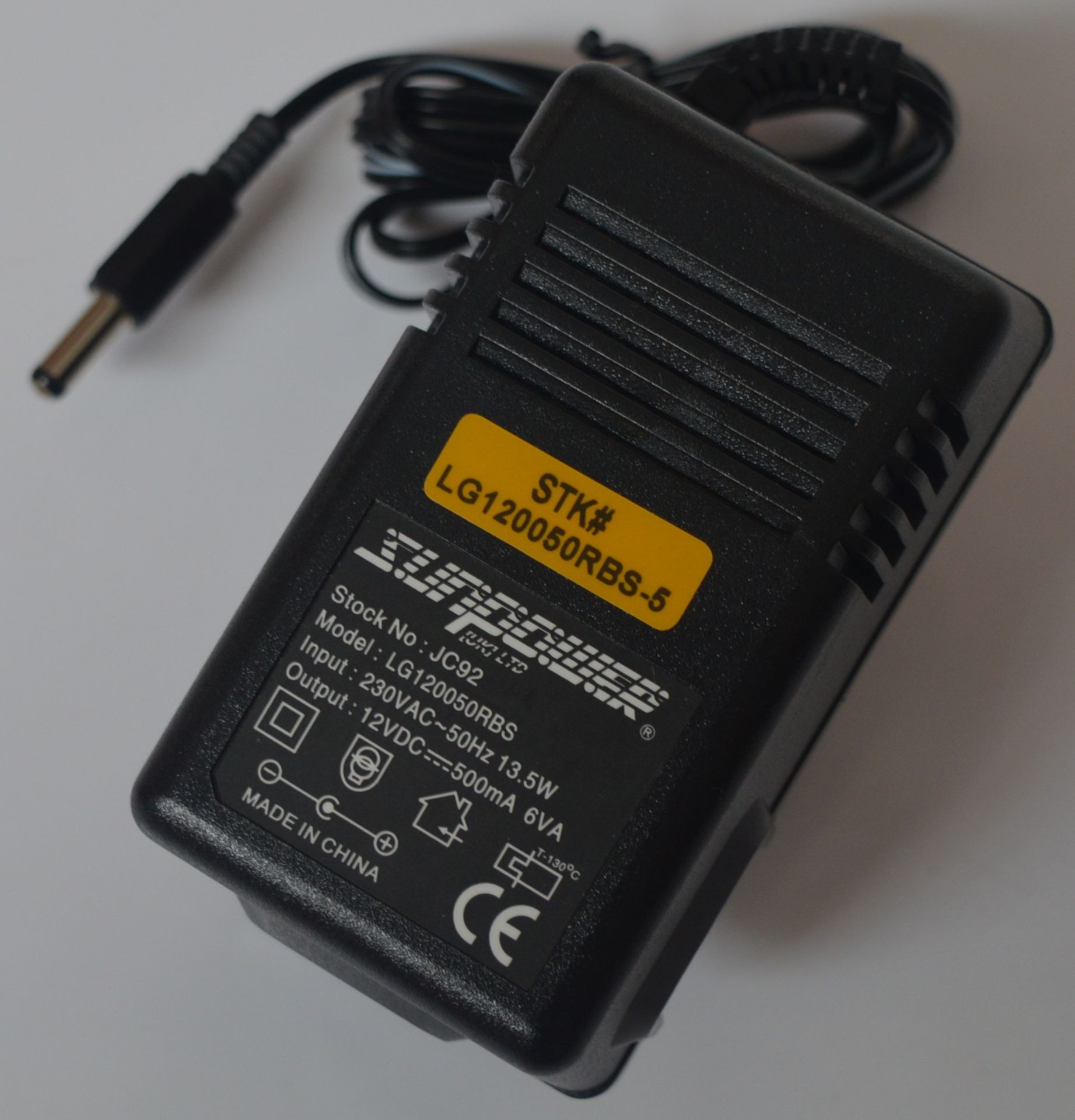 10 x Sunpower AC Power Adaptors - Input 230VAC-50Hz 13.5w - Output 12VDC 500mA 6VA - UK Plug - Model