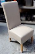 4 x Faux Leather Dining Chairs - Colour: Cream (Ivory) - Seating Dimensions: W44 x D60 x Height