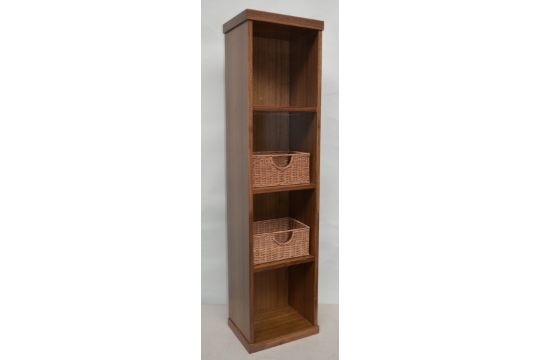 1 x Vogue ARC Series 2 Bathroom Storage Shelving Unit - Wall Mounted or Floor Standing - WALNUT - Image 1 of 9