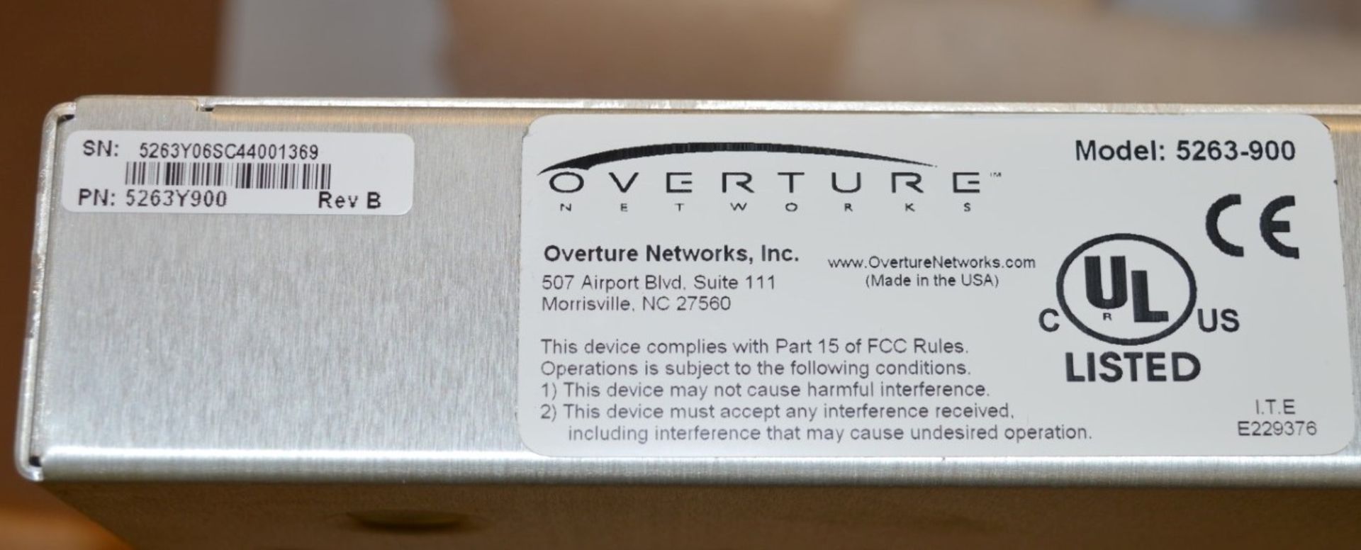 1 x Overture Networks ISG 180 Carrier Ethernet Over T1/E1 Edge - Model 5262-930A - Brand New and - Image 3 of 11