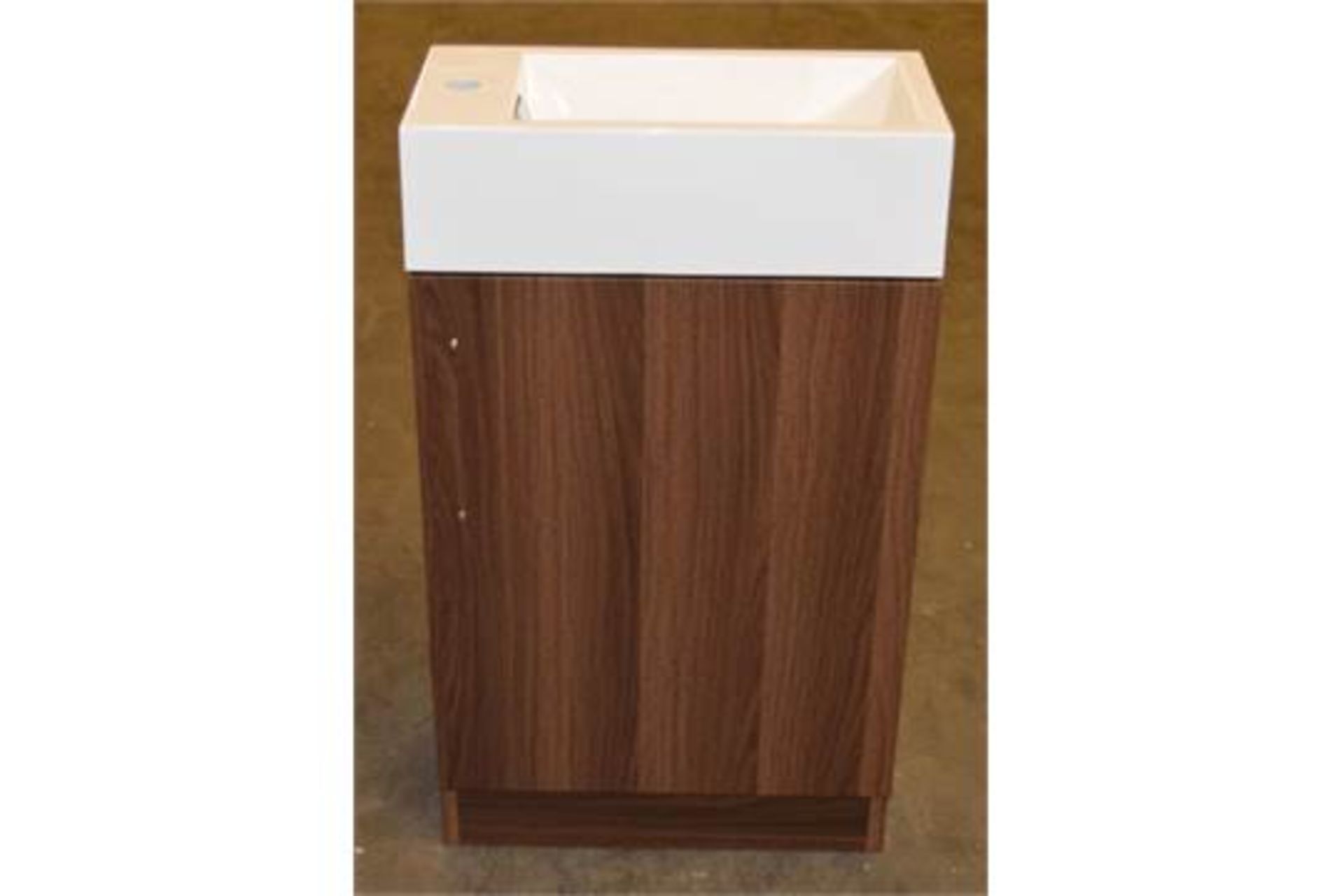 1 x Vogue Bathrooms JUNO Floor Standing VANITY UNIT With SINK BASIN - Contemporay WALNUT Finish - - Image 3 of 6