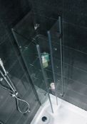 1 x Vogue Bathroom Aqua Latus Unit Cubicle Glass Shower Cabinet - 4 Storage Shelves, Corner Fixing