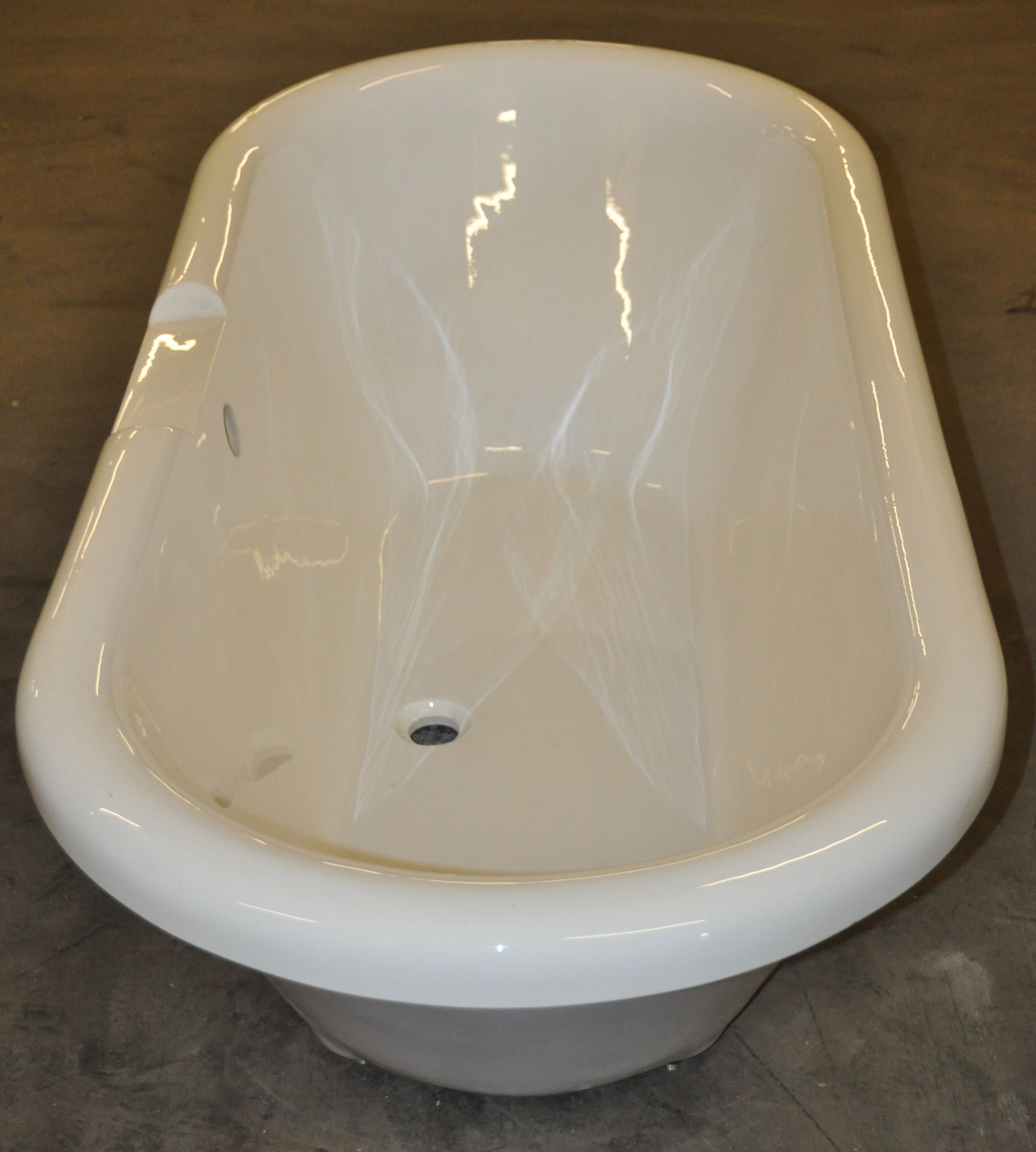 1 x Freestanding Roll Top Bath - With Central Waste and Tap Section - CL022 - Location: Bolton BL1 - - Image 2 of 4