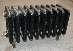 1 x Clyde Cast Iron 10 Column Radiator Finished in Black - With Feet - H38 x W65 x D25 cms - CL150 -