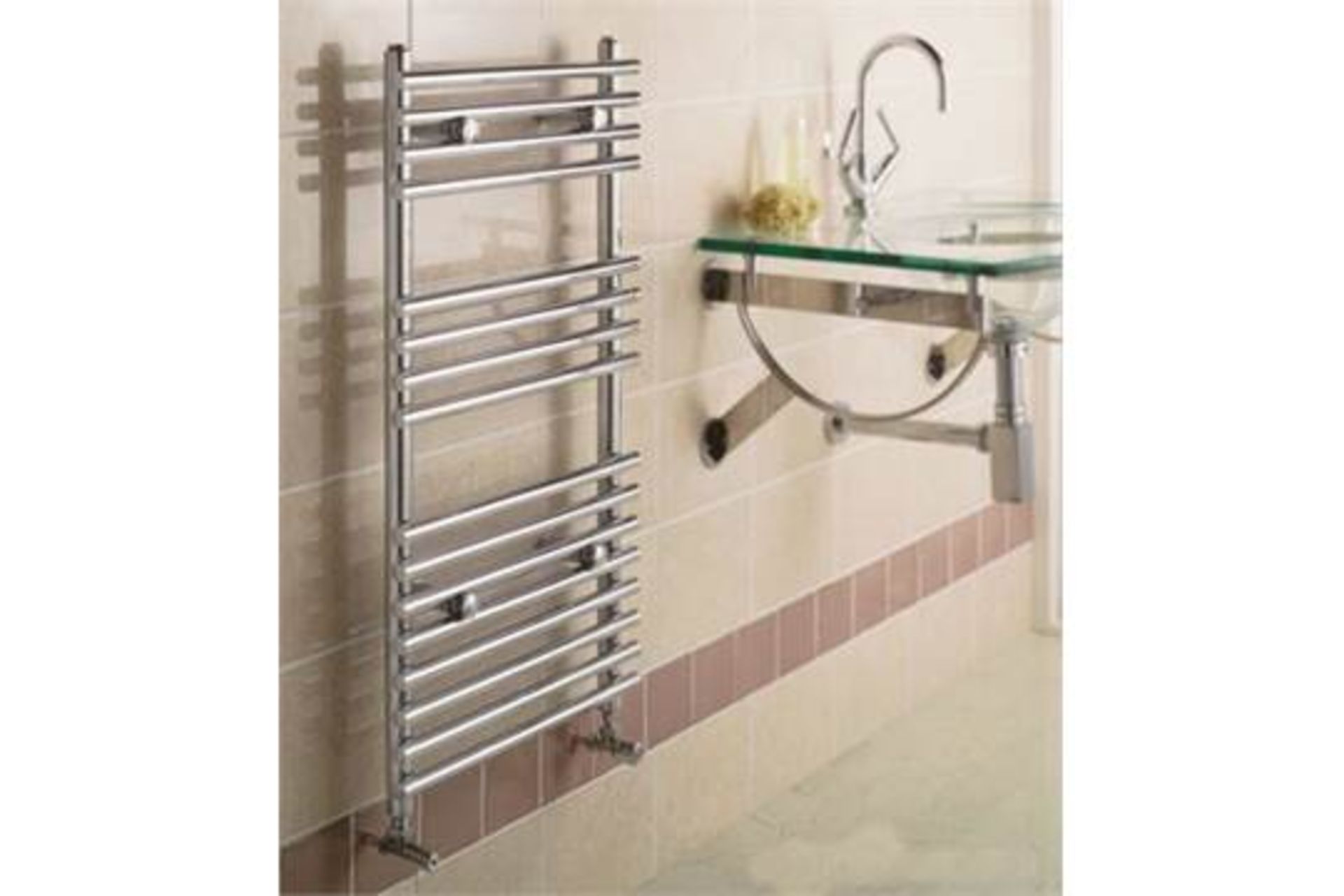 1 x Quinn Topaz Bathroom Ladder Towel Rail - Modern Tube Design With Chrome Finish - Size Height - Image 2 of 3