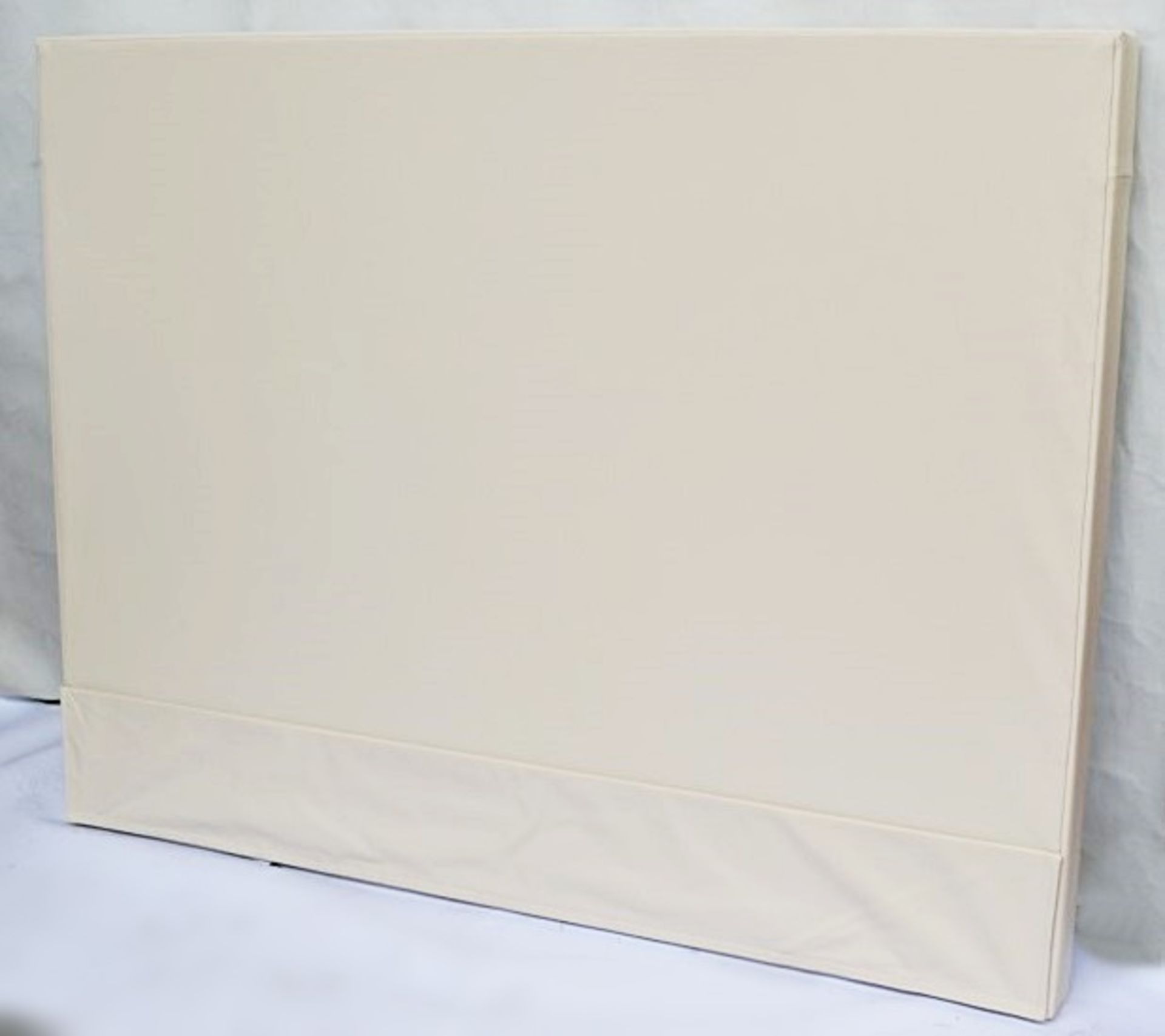1 x VISPRING "Ceto" Cream Faux Leather Headboard - Dimensions: W182 x  x H140 x D12cm - Ref: 5014501 - Image 4 of 4