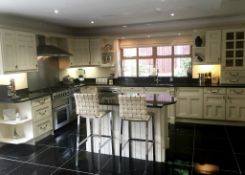 1 x Fitted Cream Kitchen With Black Granite Worktops, Integrated Appliances, Central - NO VAT