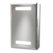 1 x Synergy Single Door Aluminium LED Mirrored Bathroom Cabinet - Contemporary Cabinet With