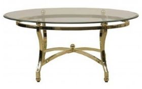 1 x Mark Webster Hurlingham Coffee Table - Occasional Furniture - Solid Metal Frame Finished in Gold