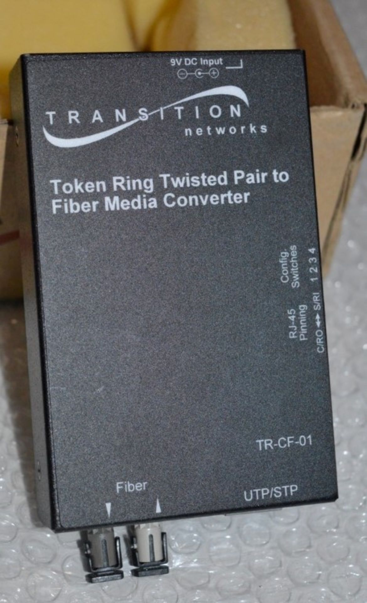 1 Transition Networks Token Ring Twisted Pair- Fiber Media Converter TR-CF-01 - Boxed With AC - Image 3 of 12