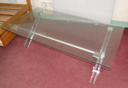 1 x Long Rectangular Glass Top Coffee Table in a Chelsom Style
