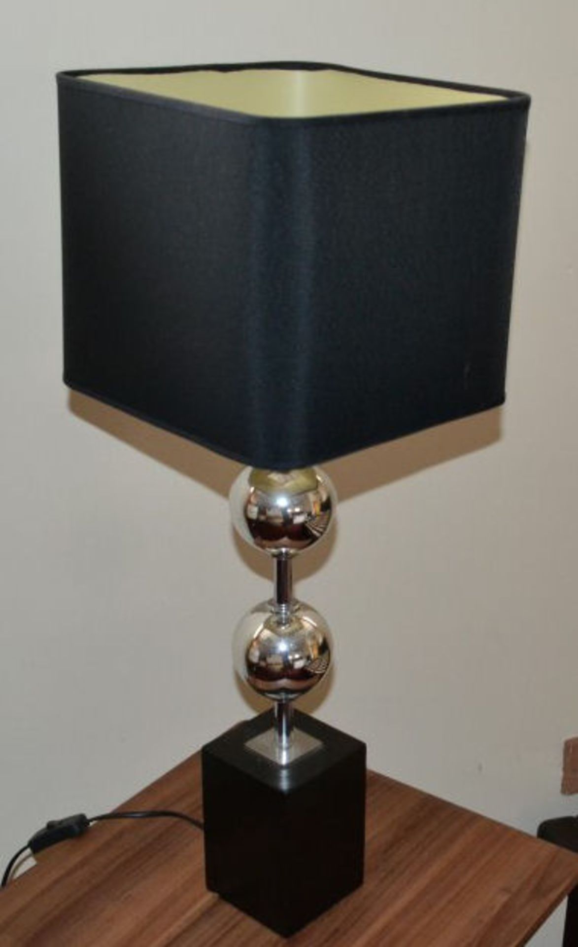 1 x Black And Silver Medium Sized Lamp. 71.5cm Tall